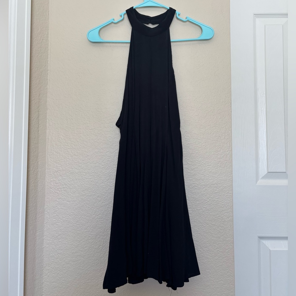 Kimchi Blue Black Tropi Mock Neck Mini Dress